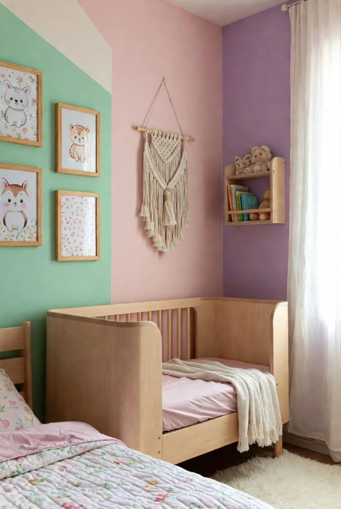 Very Small pastel color Kids Bedroom Ideas