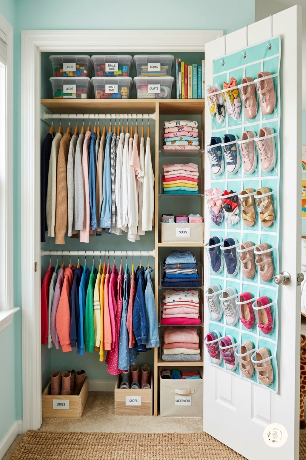  organized small kids closet 