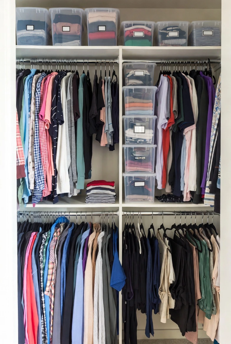 Small closet with smart organization system,