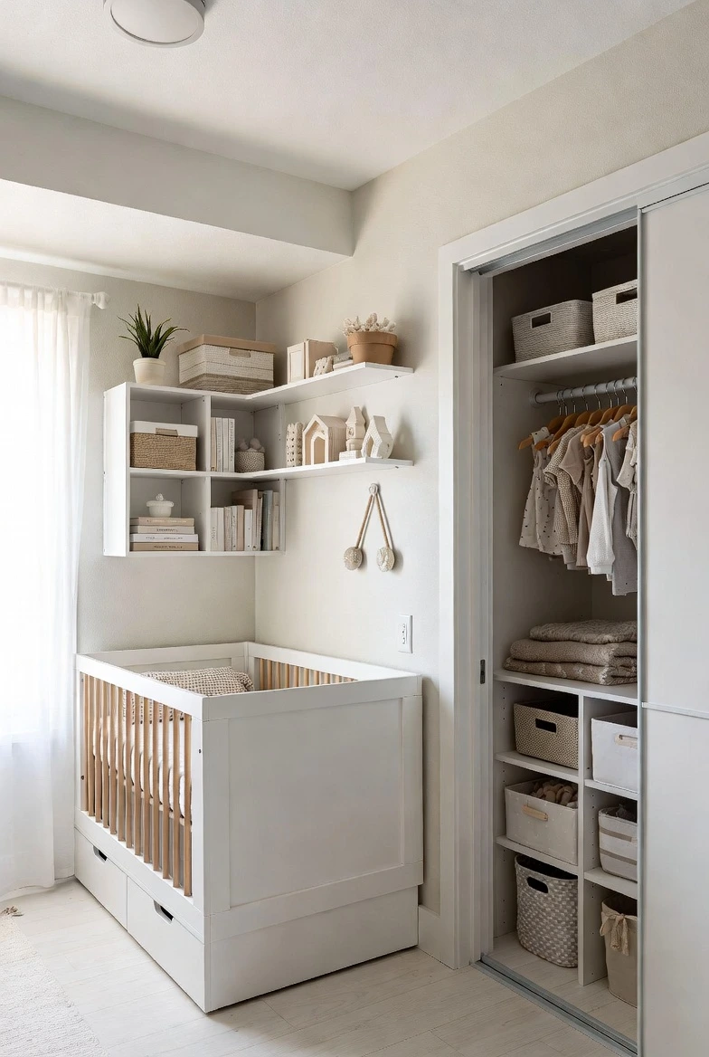 nursery closet organization

