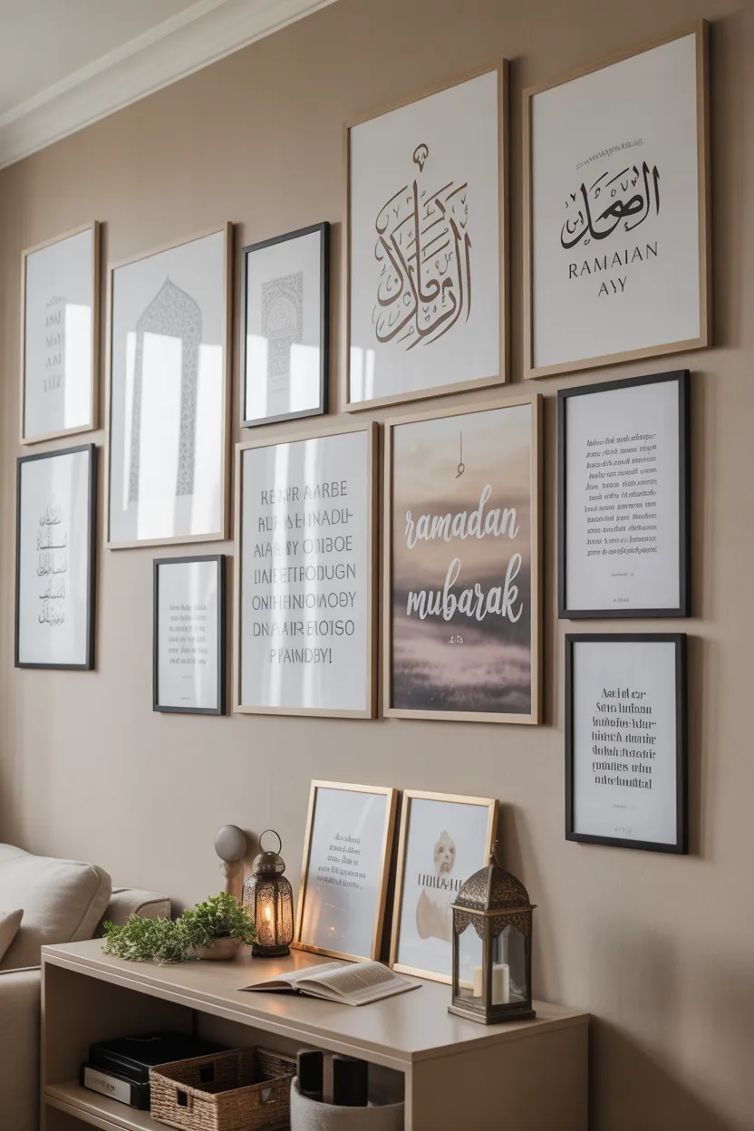 Gallery Wall with Islamic Quotes