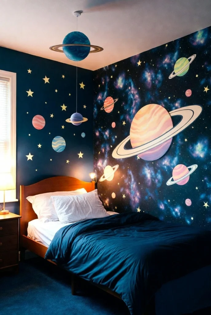 Space-Themed Kids Bedroom