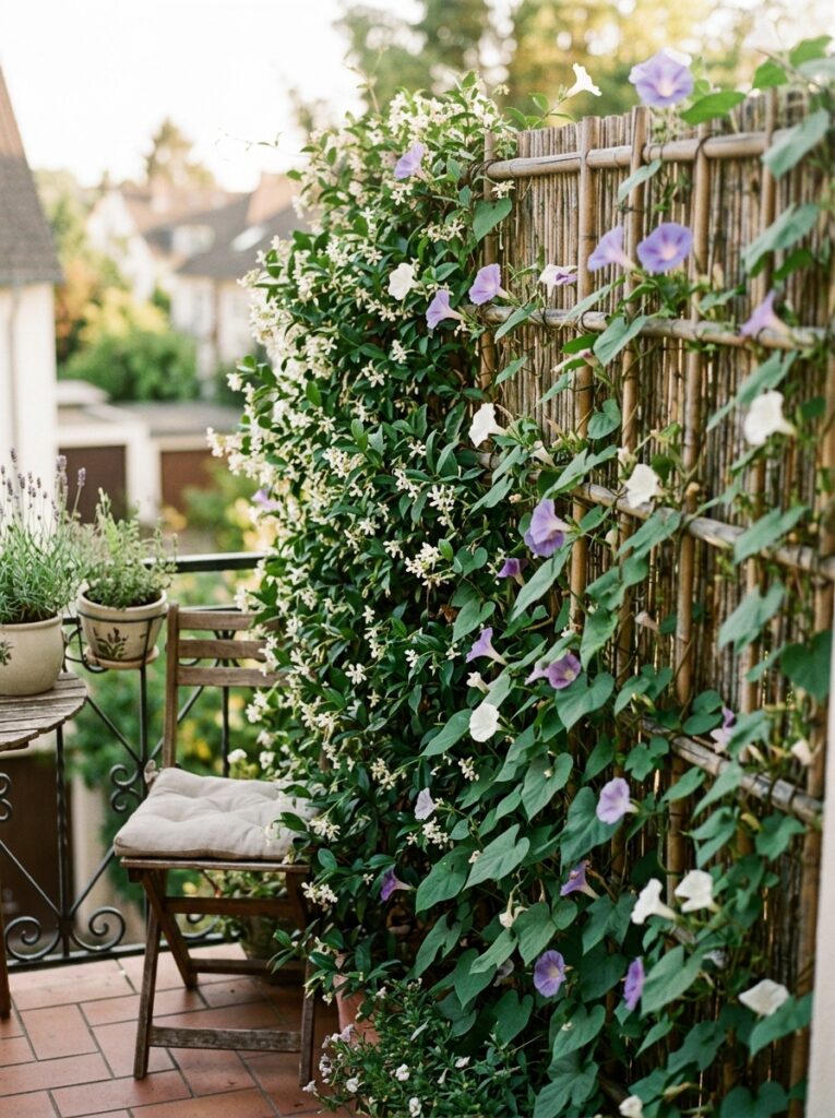 Balcony Privacy Screen with Climbing Plant