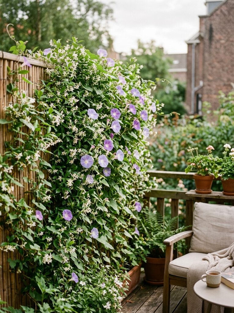Balcony Privacy Screen with Climbing Plant