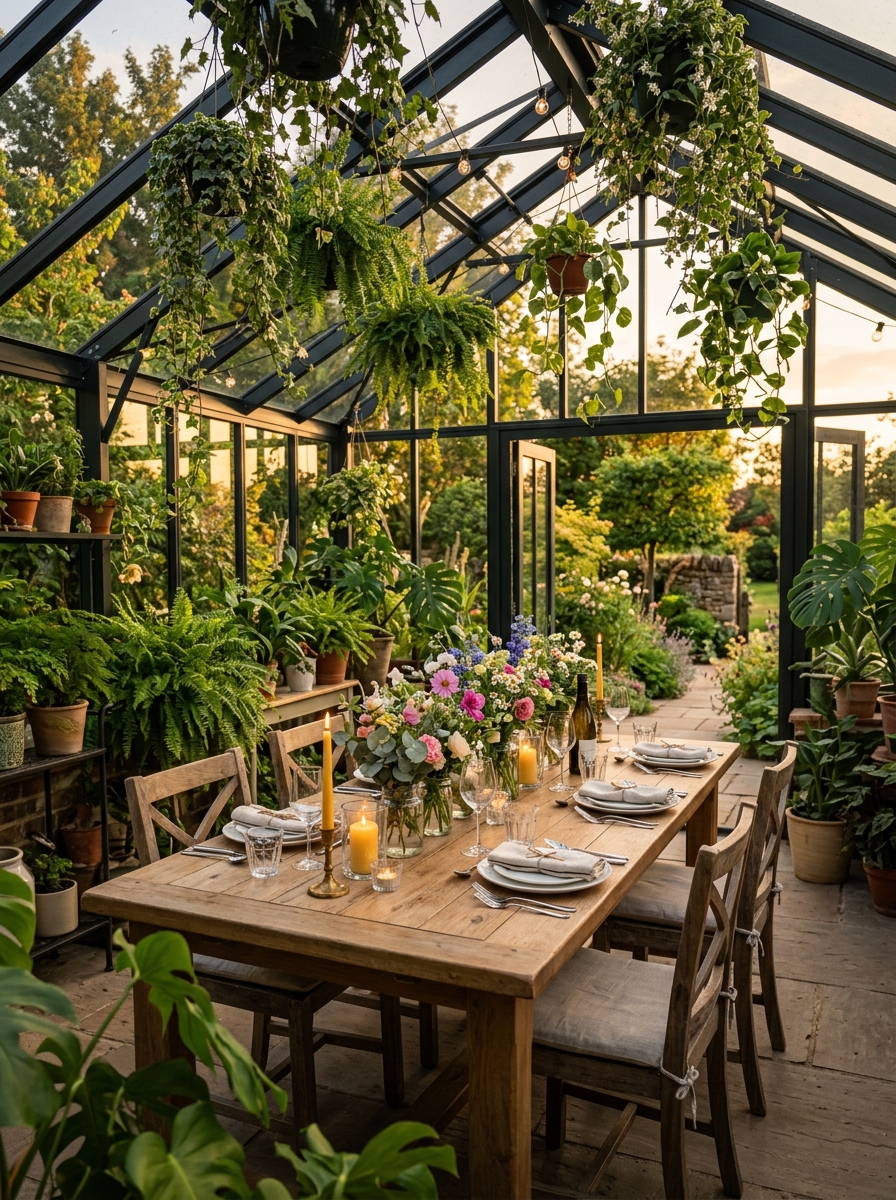 Greenhouse-Inspired Dining Space