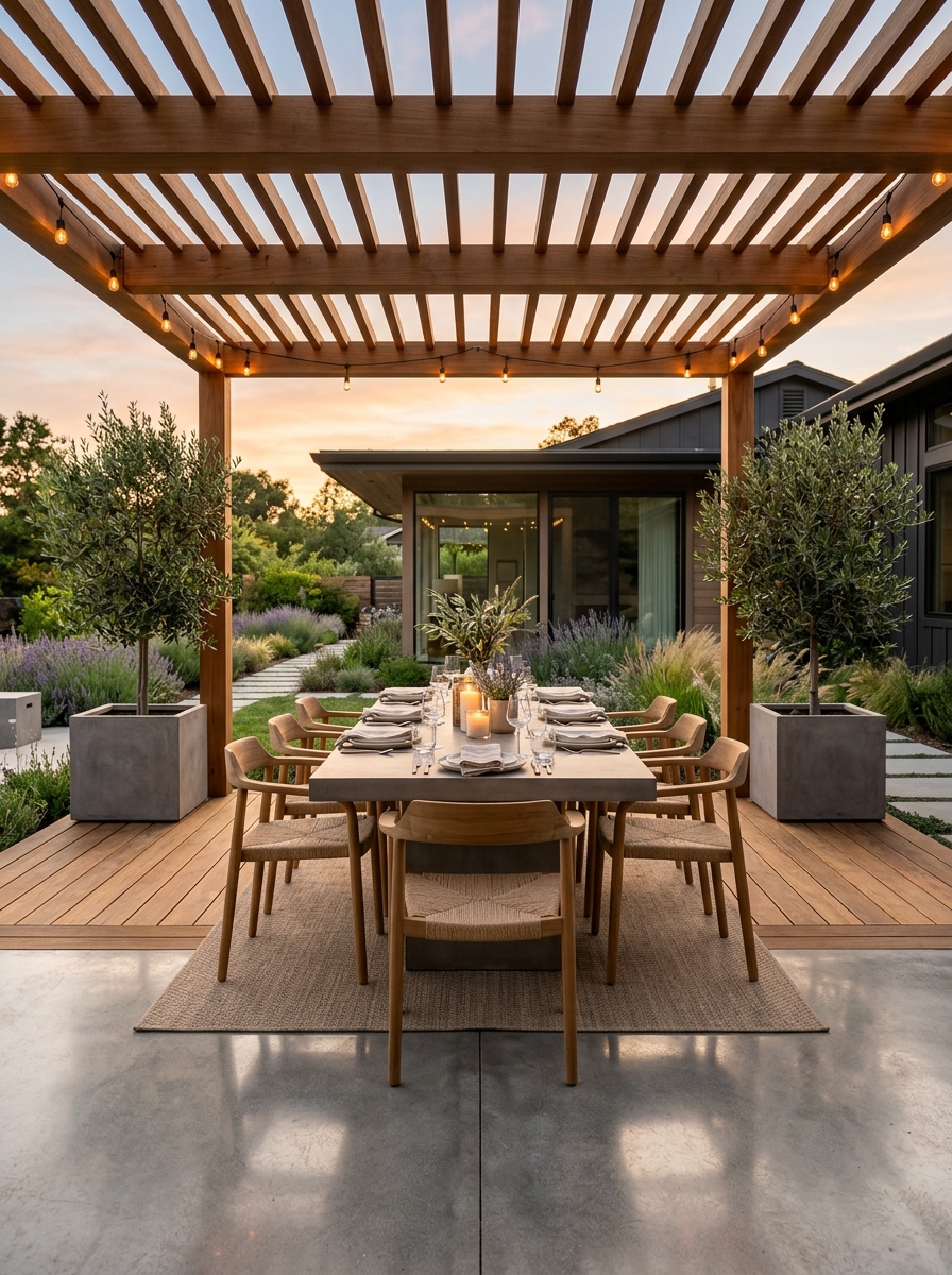 Concrete and Wood Combination