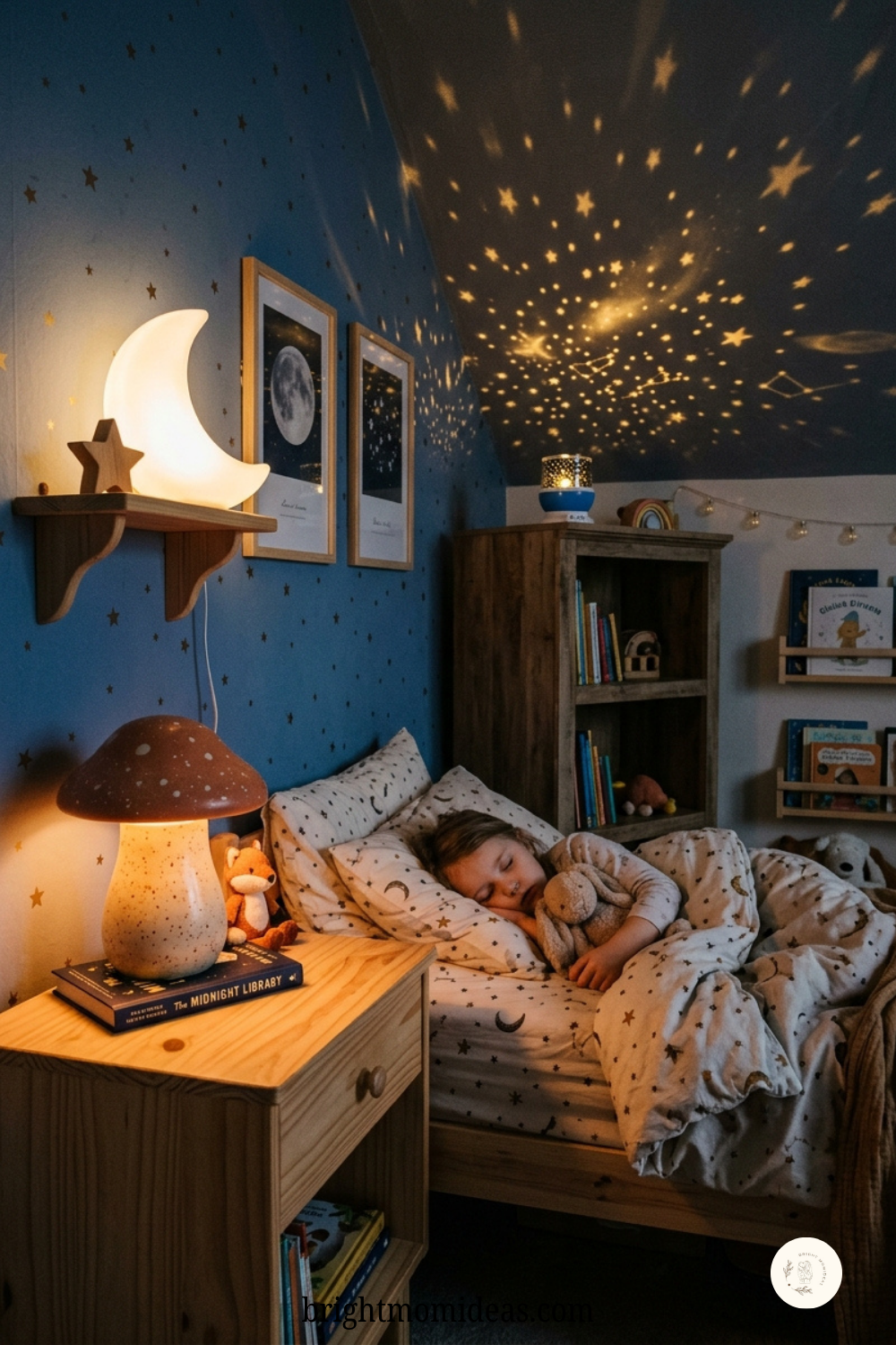 whimsical bedroom lighting scene