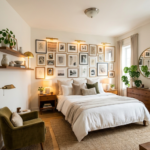bedroom wall decor ideas gallery wall above bed with framed art prints