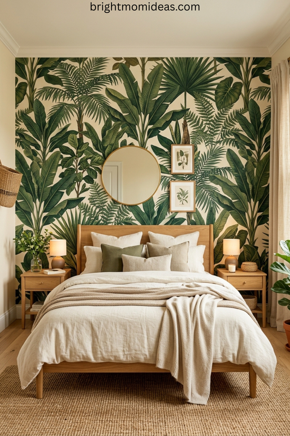 peel and stick wallpaper accent wall bedroom decor botanical print