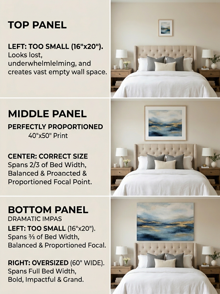 Bedroom Wall Decor size Above Bed