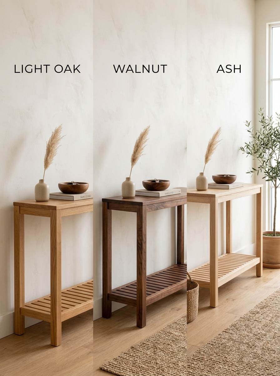 wood console
