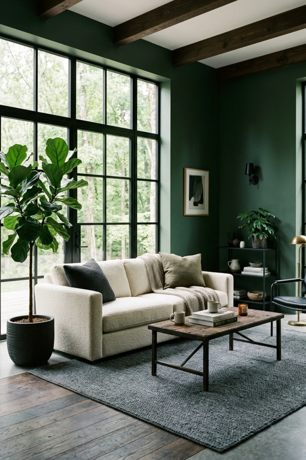 Forest Green With Black Steel Window Frames