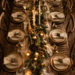 fully styled christmas dining table decor