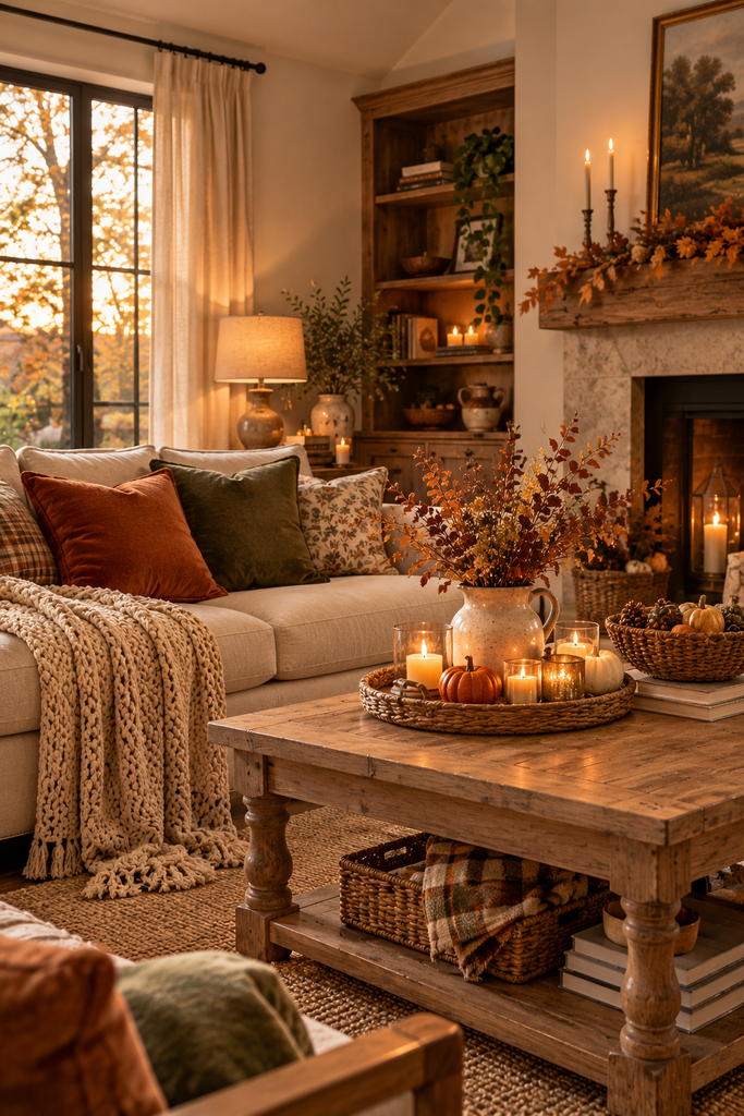 Warm cozy fall home decor