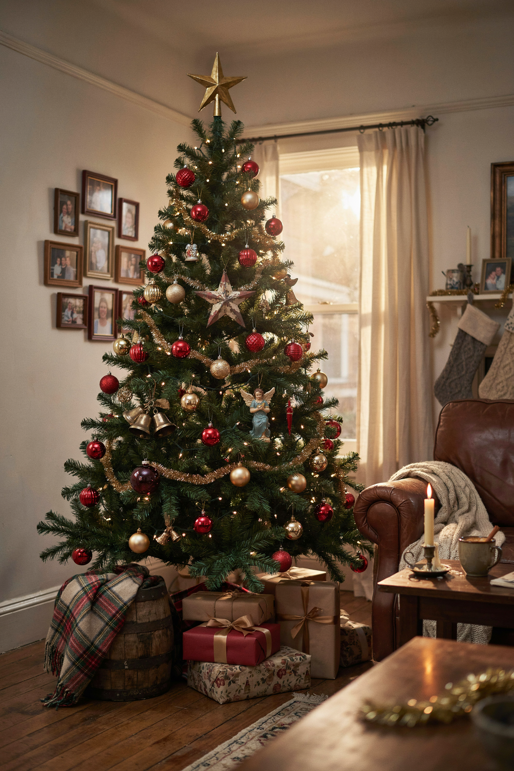 classic red gold christmas tree decor